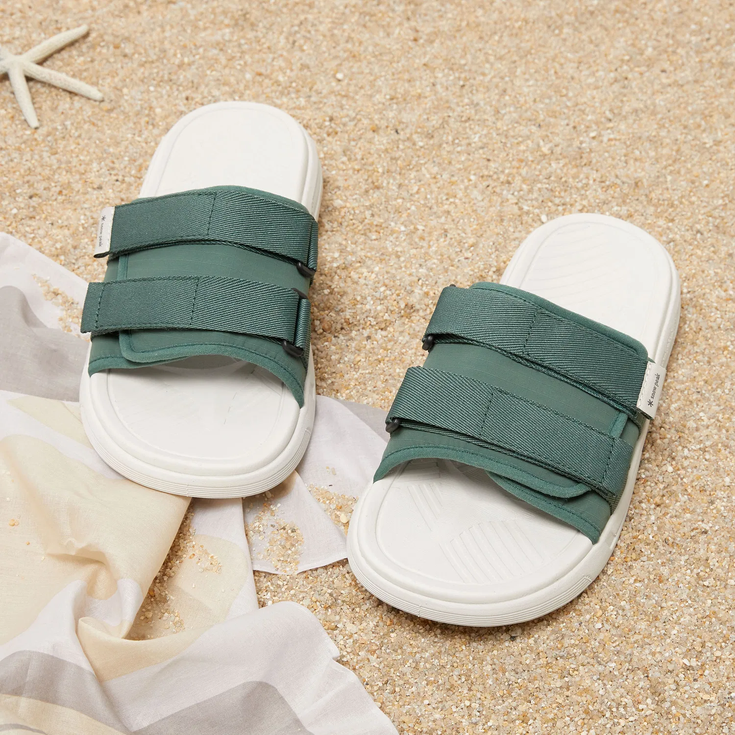 Мужские шлёпанцы Crunch 3 Slide Vintage Green от Snowpeak Apparel