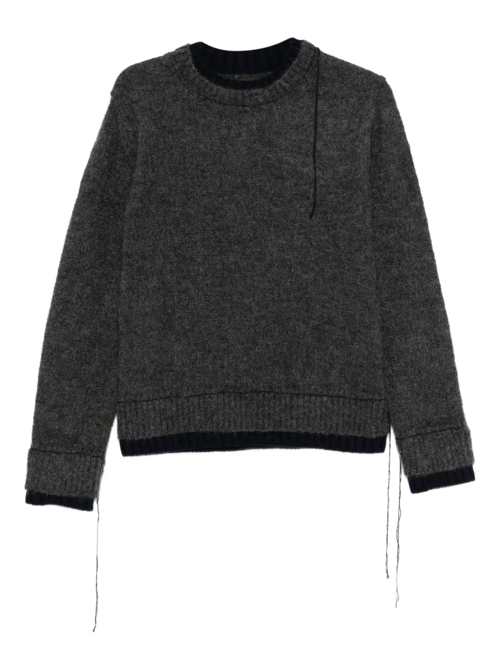 

Двухслойный свитер с бахромой SACAI, серый