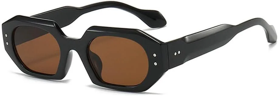 

Солнцезащитные очки прямоугольной оправы для женщин и мужчин, многоугольные солнцезащитные очки в винтажном стиле для мужчин и женщин, SUN3204 Generic, 3