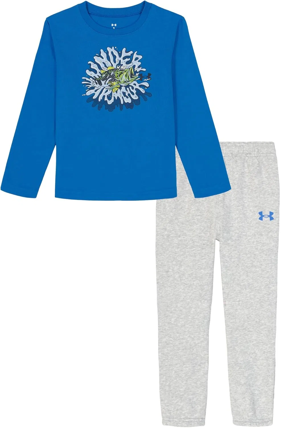 Детский комплект из лонгслива и флисовых штанов Under Armour, Blue Atlantis Fish