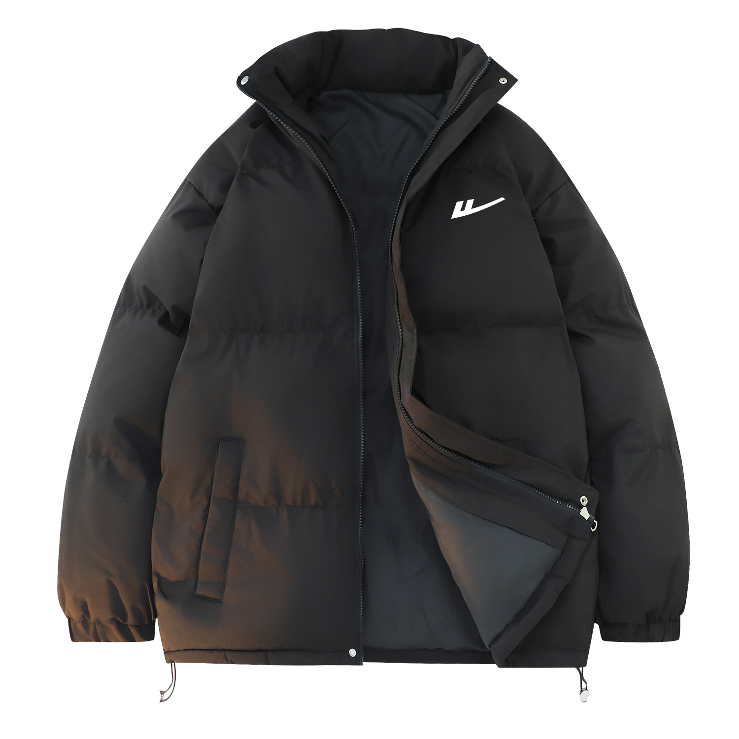 

Пуховая куртка унисекс с воротником-стойкой, утепленная куртка-карго Warrior, черный (windproof collar)