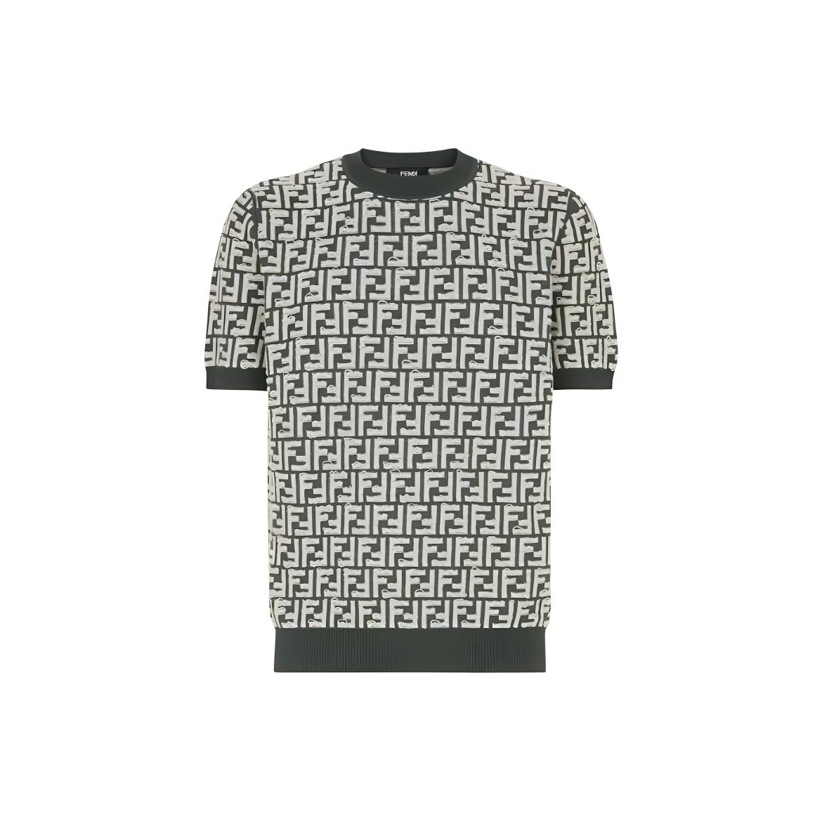 

Футболка FENDI с бахромой и принтом, зеленая