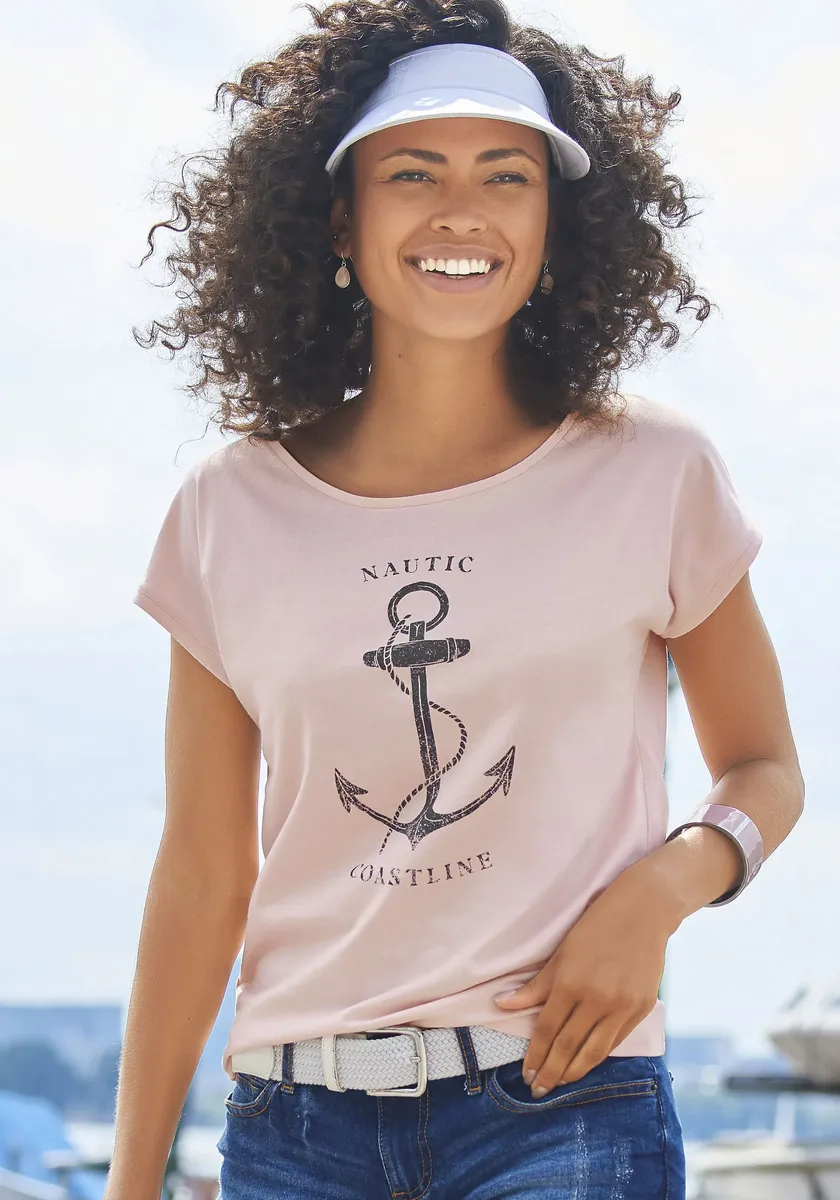 

Футболка Beachtime с морским принтом спереди, цвет Rosé