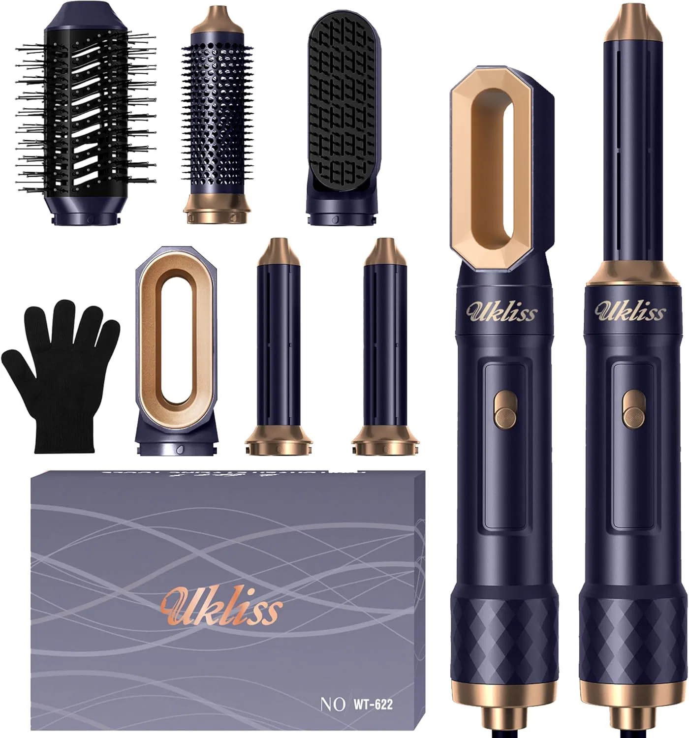 Набор для укладки волос UKLISS 6 в 1 с автоматической завивкой Ukliss, Blue