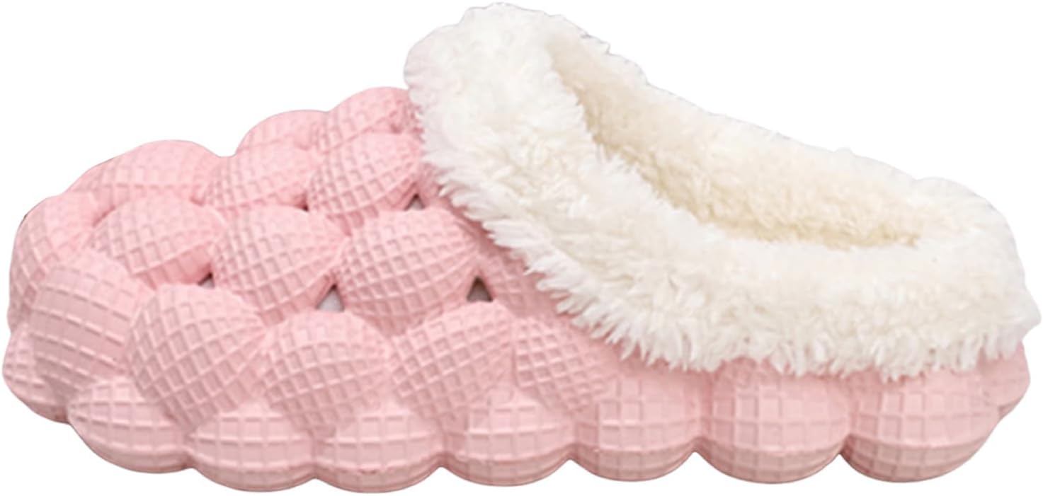 

Детские домашние тапочки для малышей, теплые, нескользящие, с толстой подошвой, удобные, мягкие, плюшевые Iwihmiv, розовый