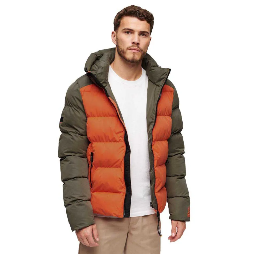 

Куртка Superdry Colour Block Sport, зеленый/оранжевый