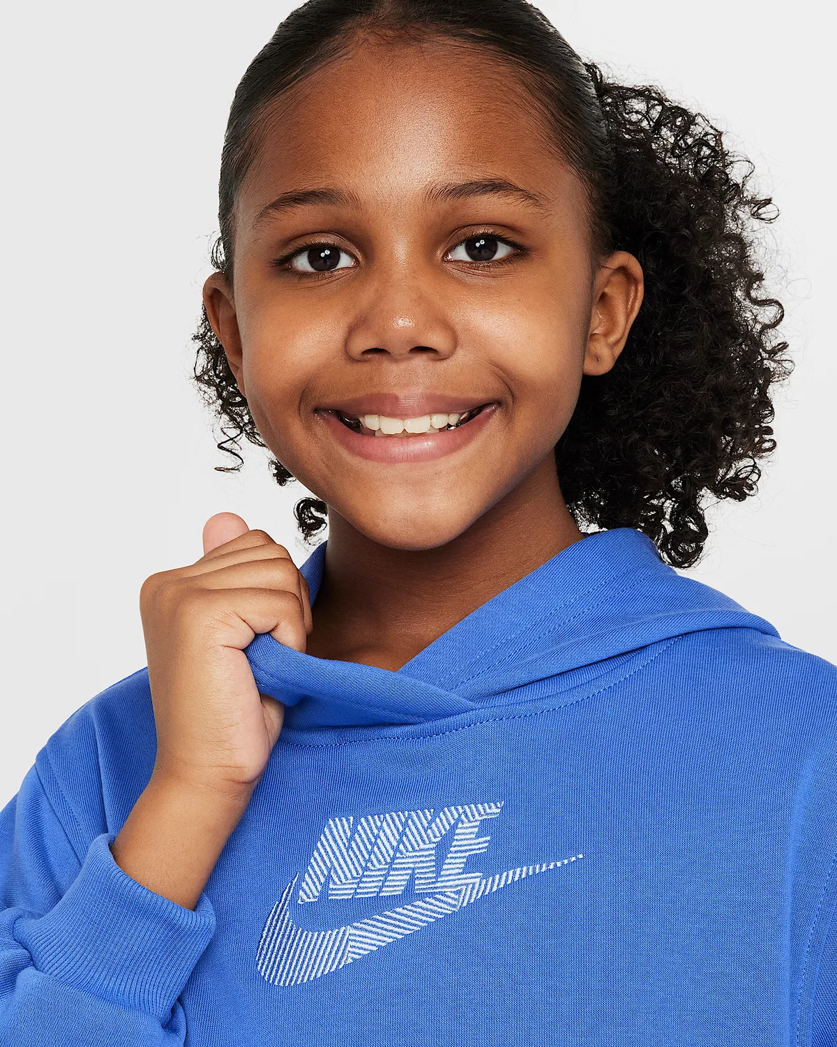 Детская толстовка Nike Sportswear Club из французского флиса, Comet Blue/Aluminum — фото 3