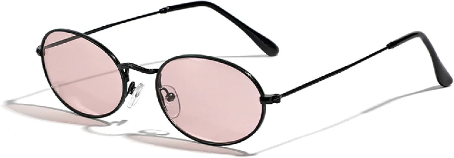 

Классические ретро-солнцезащитные очки в металлической оправе для женщин, желто-фиолетовые, с защитой от УФ-излучения UV400, для мужчин SZVVBKK, Black Light Pink