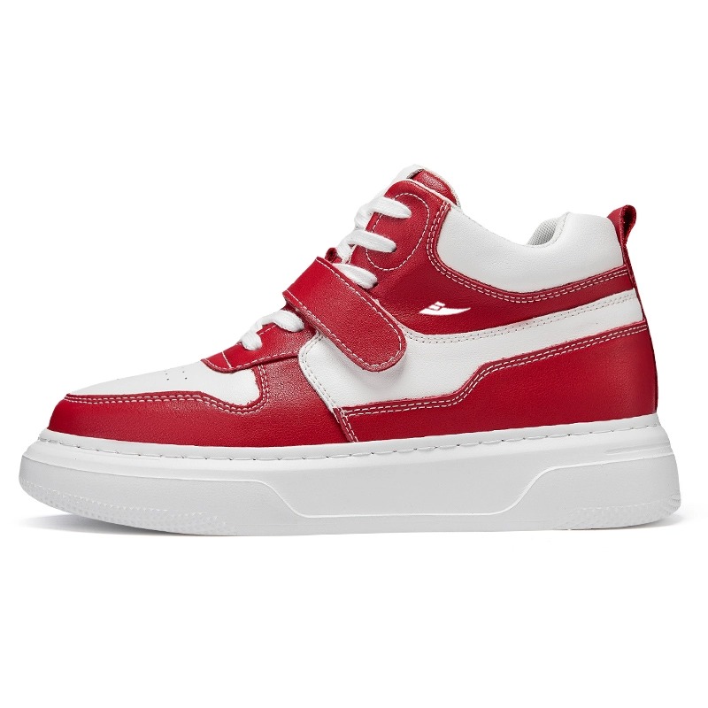 

Kuding Легкие утепленные высокие скейтерские кроссовки на платформе унисекс бело-красные, цвет White Red Insulated Shoes