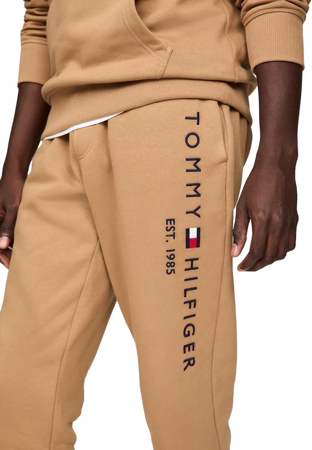Мужские спортивные брюки с логотипом и карманами TOMMY HILFIGER, размер M, цвет P Navy, Pinecone Tan — фото 3