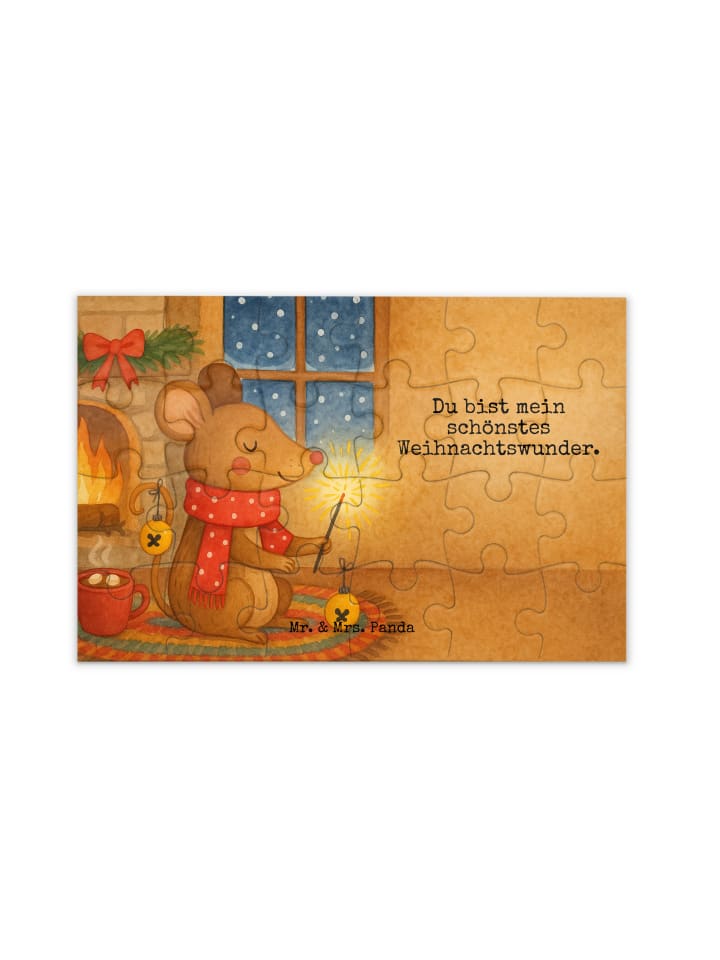 

Mr. & Mrs. Panda Рождественский дизайн мышки-пазла с надписью белым цветом