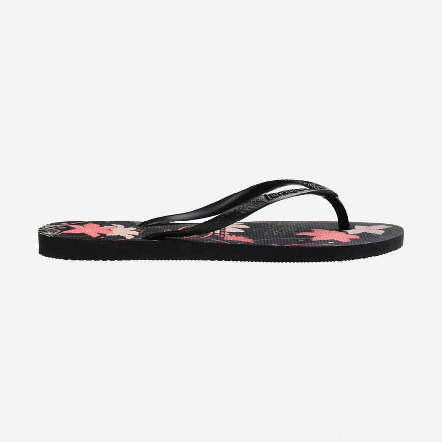 Сандалии женские Havaianas Slim Organic, черные/розовые — фото 2
