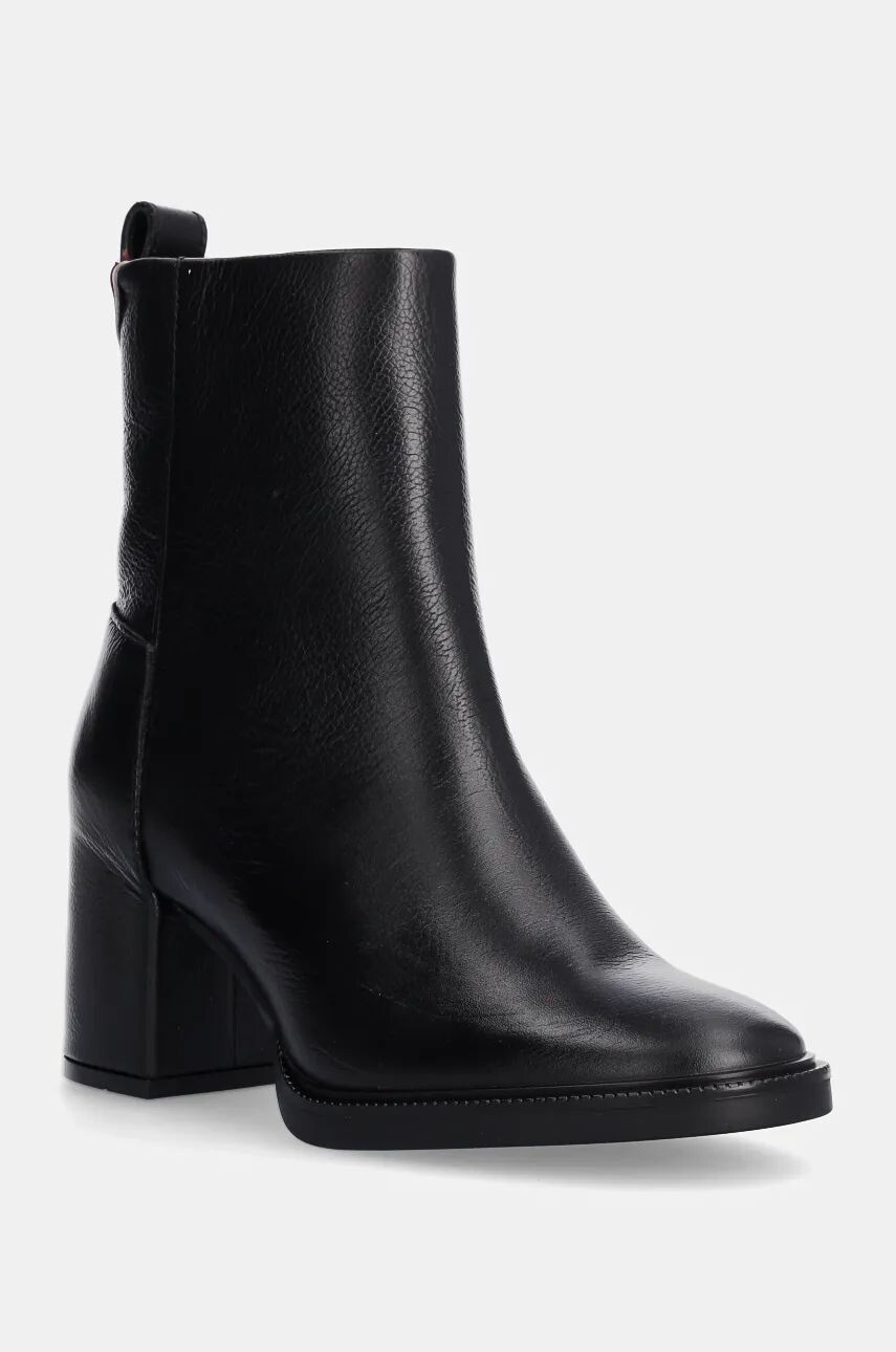 

Кожаные ботильоны Tommy Hilfiger ANKLE BOOT MID WRAPPED LTHR HEEL, черный
