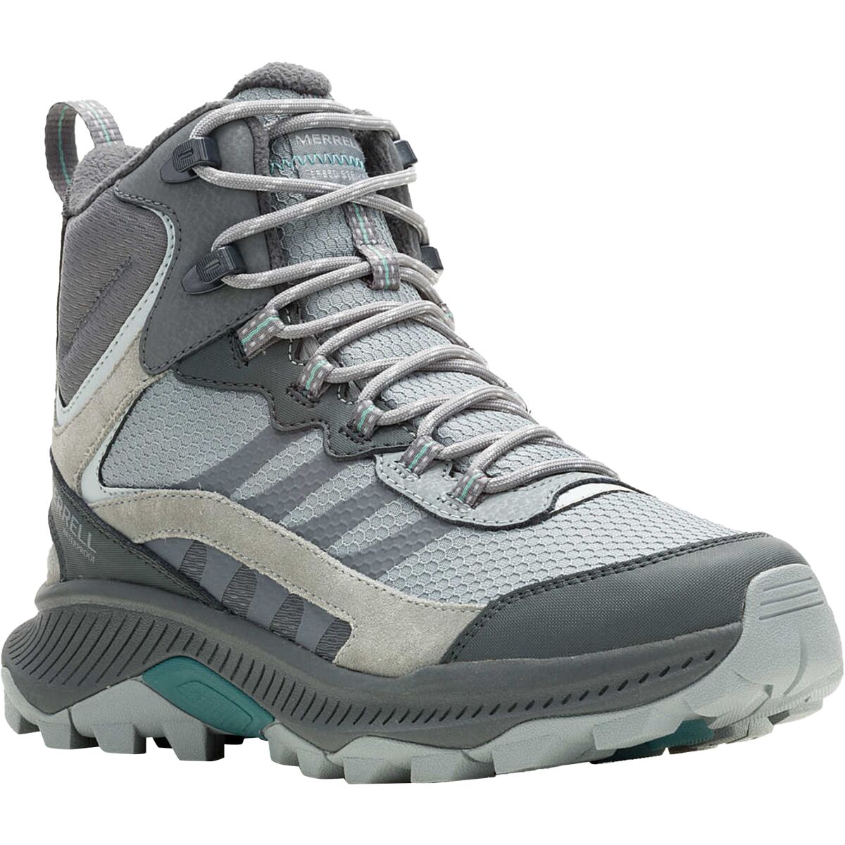 Ботинки женские зимние походные Merrell Speed strike 2 Thermo Mid высокие, серый — фото 2