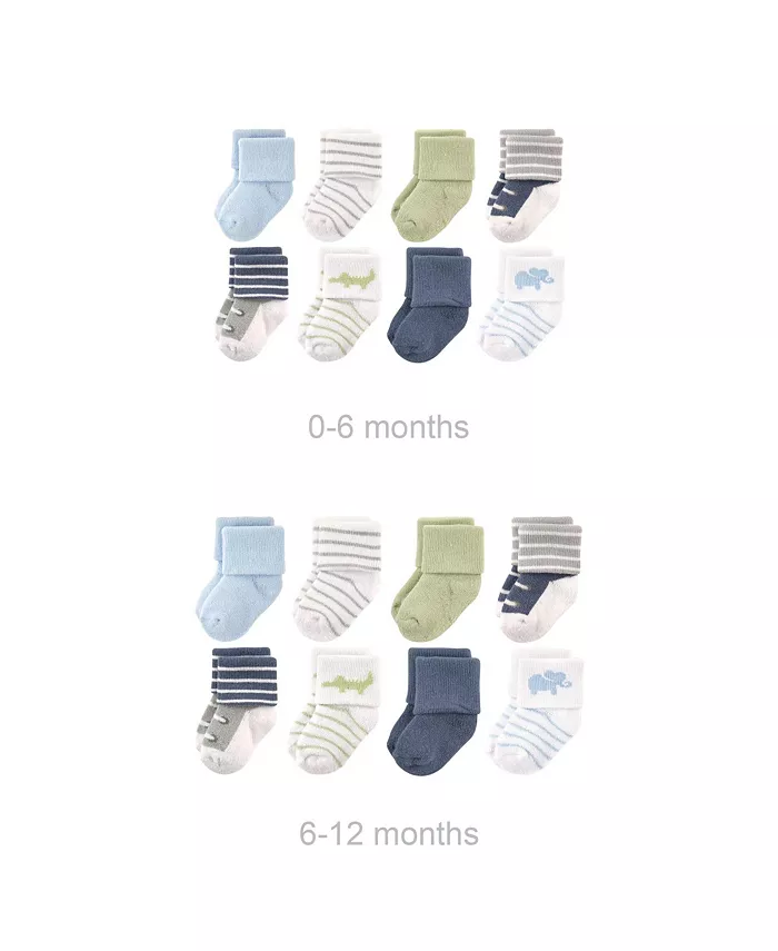

Детские хлопковые махровые носки Baby Boys Grow with Me Luvable Friends, коричневый/бежевый