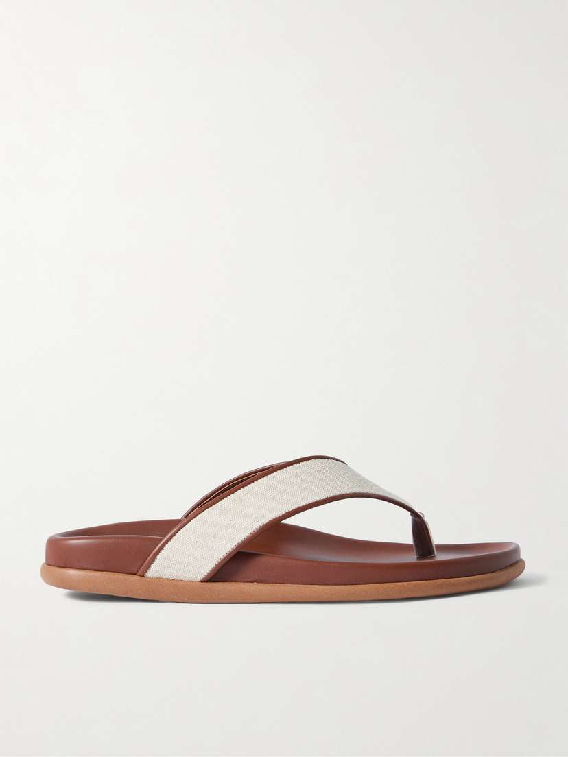 Холщовые шлепанцы Charys с кожаной отделкой Ancient Greek Sandals, коричневый