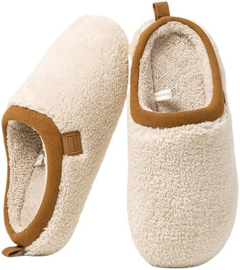 

Тапочки с эффектом памяти FSwinder с температурной фиксацией, для дома, с поддержкой из поролона 110D, мягкой хлопковой подкладкой и противоскользящей подошвой, для мужчин и женщин, белый