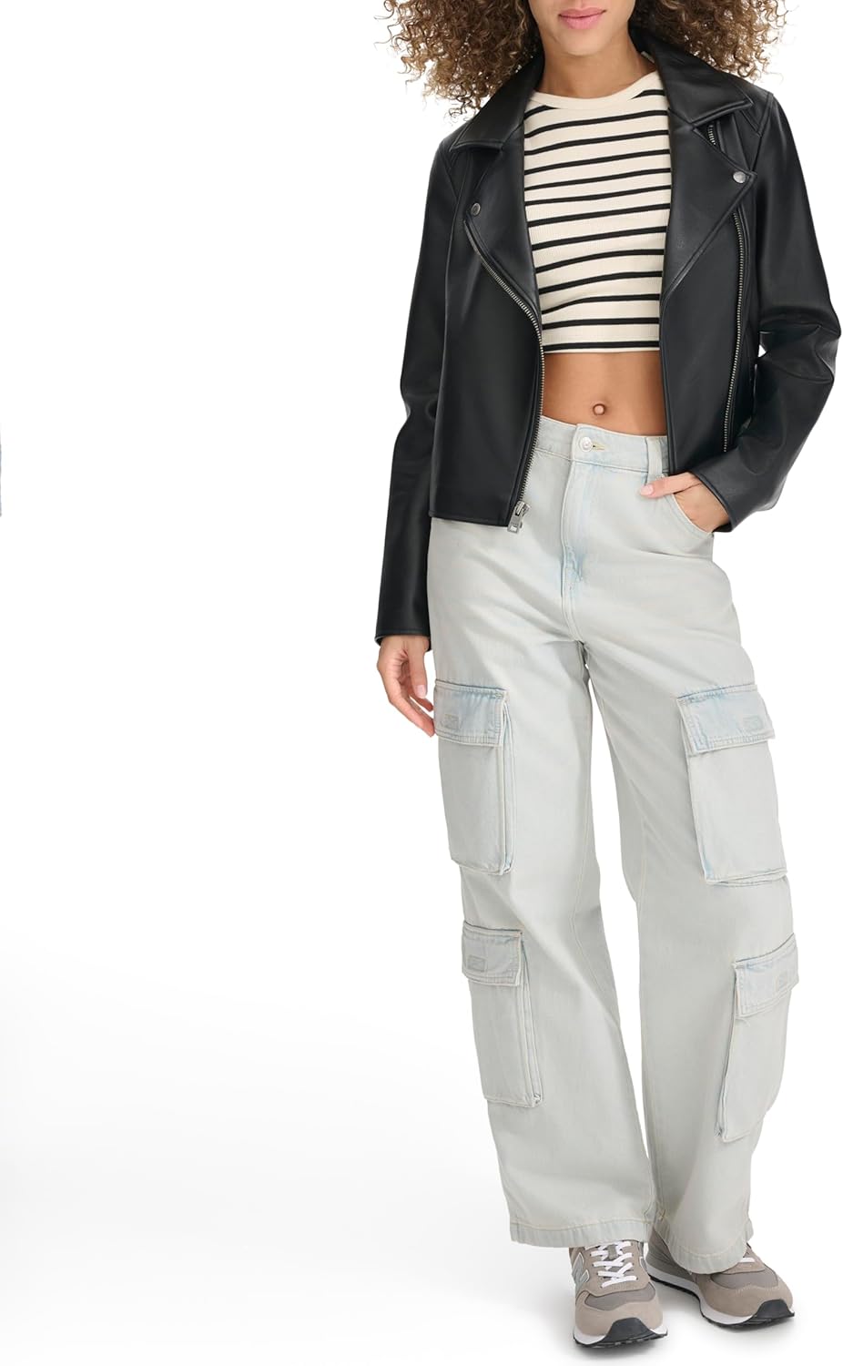 Женская байкерская куртка Levi's из искусственной кожи, Black — фото 2