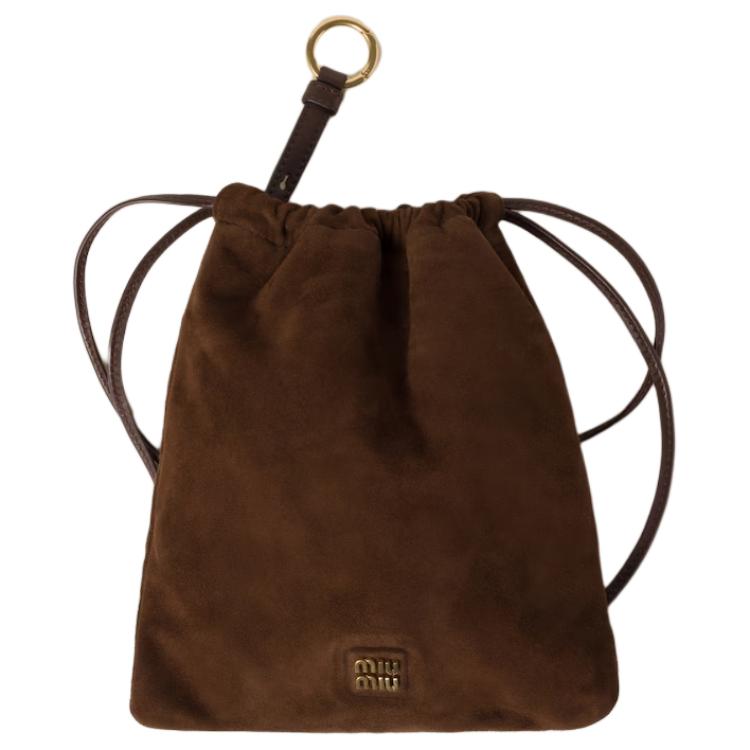 

Клатч из замши женский какао-браун MIU MIU