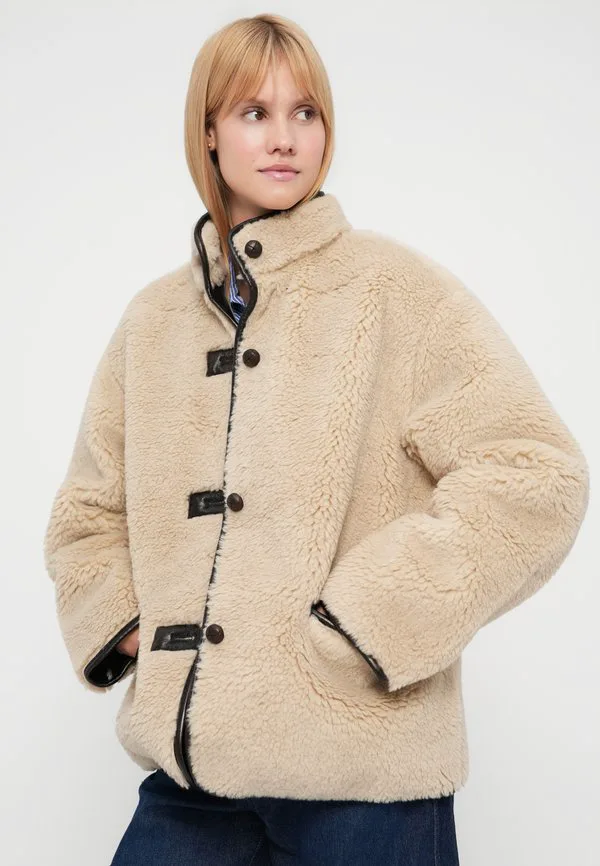 Зимняя куртка на пуговицах Gap, Cream — фото 4