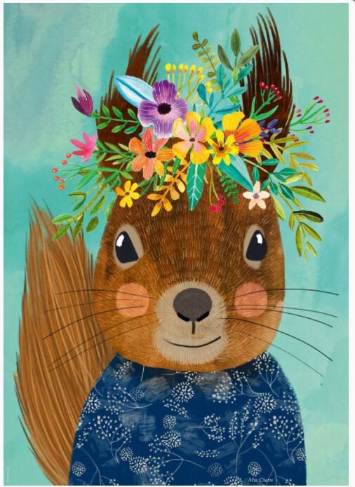 

Эй, пазл Floral Friends, Белочка, Миа Чарро, 1000 шт. Heye