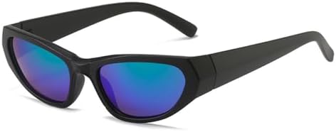 

Ретро-солнцезащитные очки 2027 года для женщин, модные, с зеркальными линзами, солнцезащитные очки UV400 для мужчин, панк-очки, спортивные очки для вождения MTZJH, Black Green Mirror