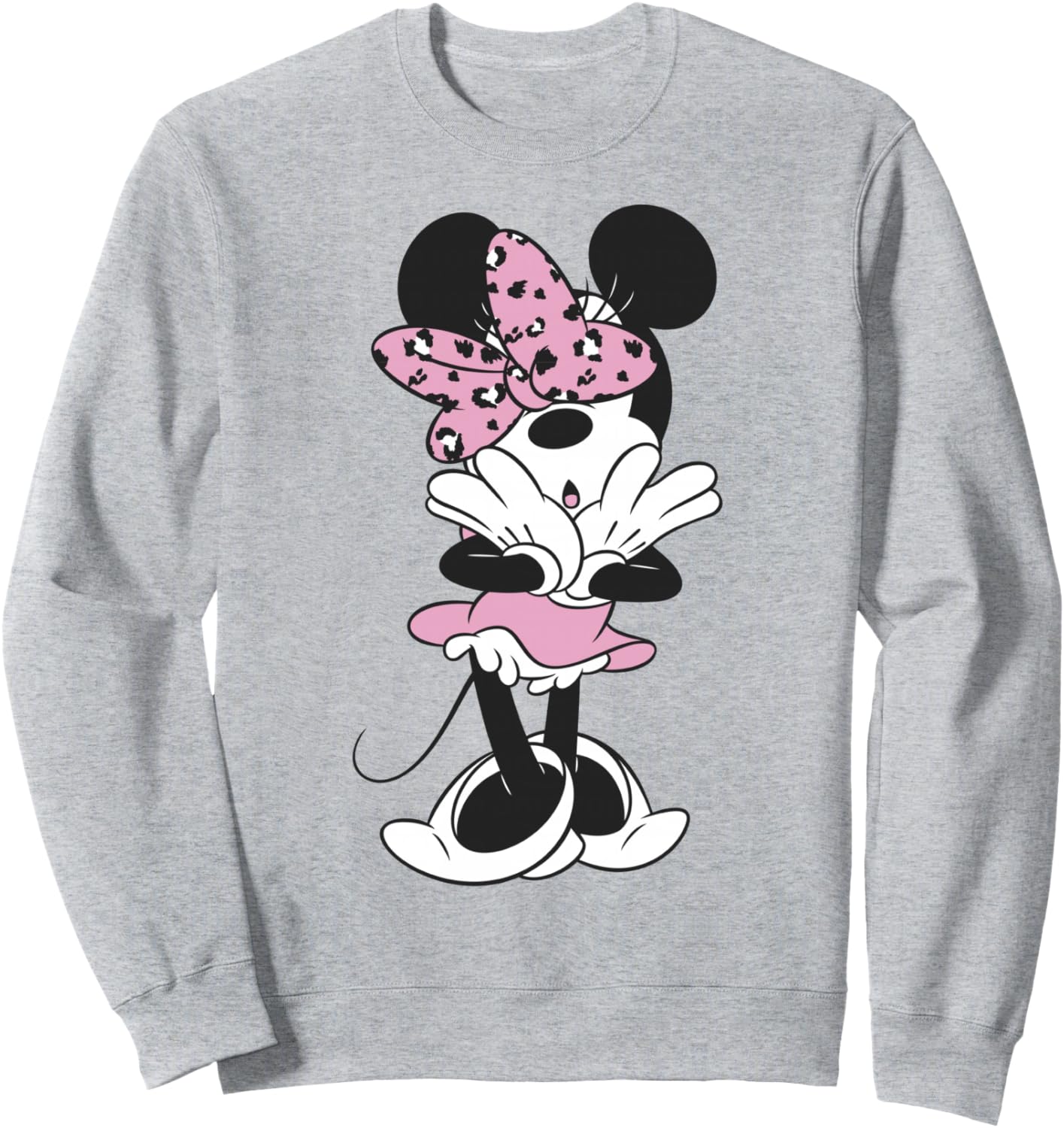 

Толстовка Disney с изображением Минни Маус в леопардовом принте и розовой лентой, серая