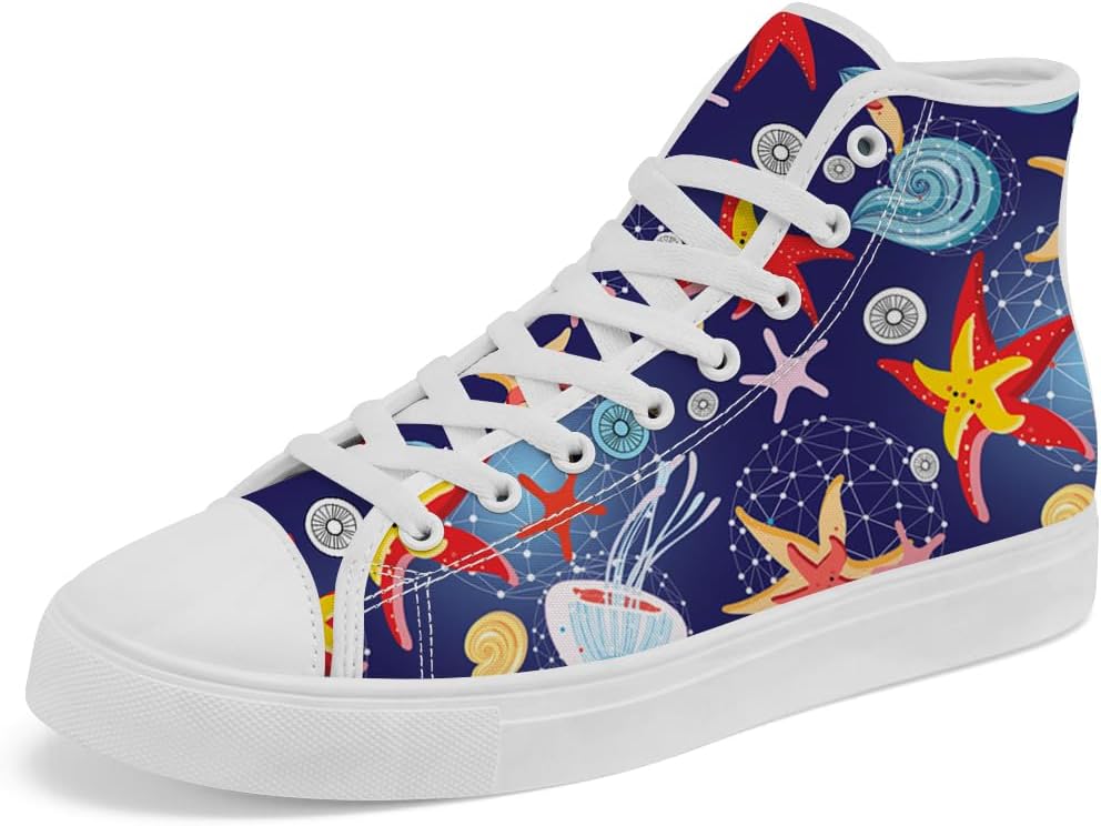 

Кеды Chebing Starfish высокие на шнуровке, повседневные сандалии, высокие кеды из холста для мужчин и женщин, синий