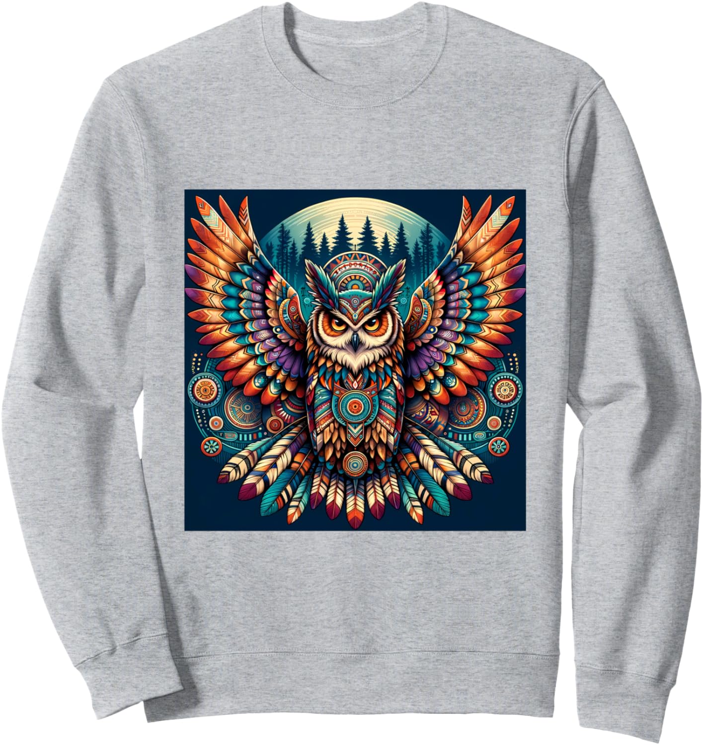 

Толстовка древнегреческая сова, яркая птица, гик, бохо, природа Owl Gifts And Shirts, серый