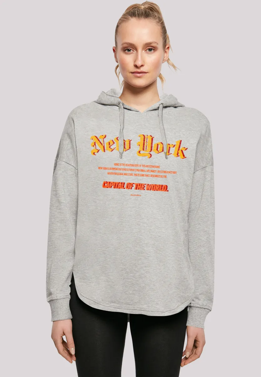 

Толстовка F4NT4STIC "New York OVERSIZE HOODIE", принт, серый