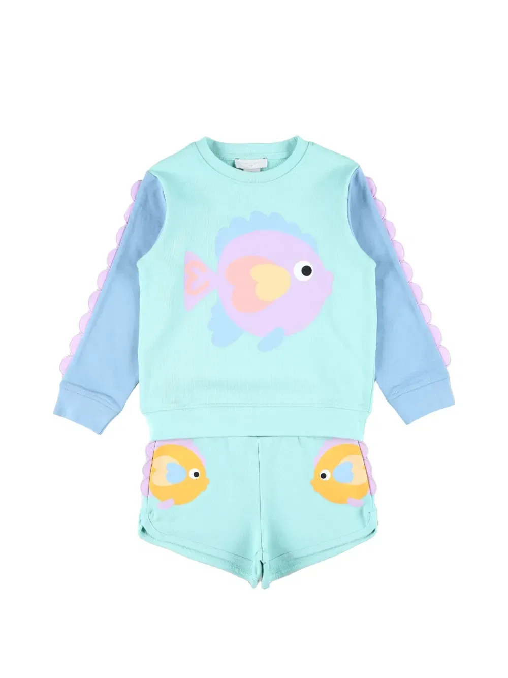 Спортивный костюм с принтом рыбы Stella McCartney Kids, синий