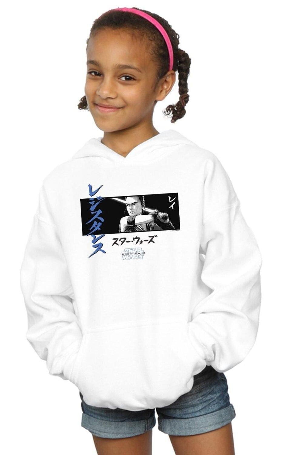 

Толстовка в полоску с рисунком «Звездные войны: Скайуокер. Восхождение Рей Катакана» Star Wars, белый