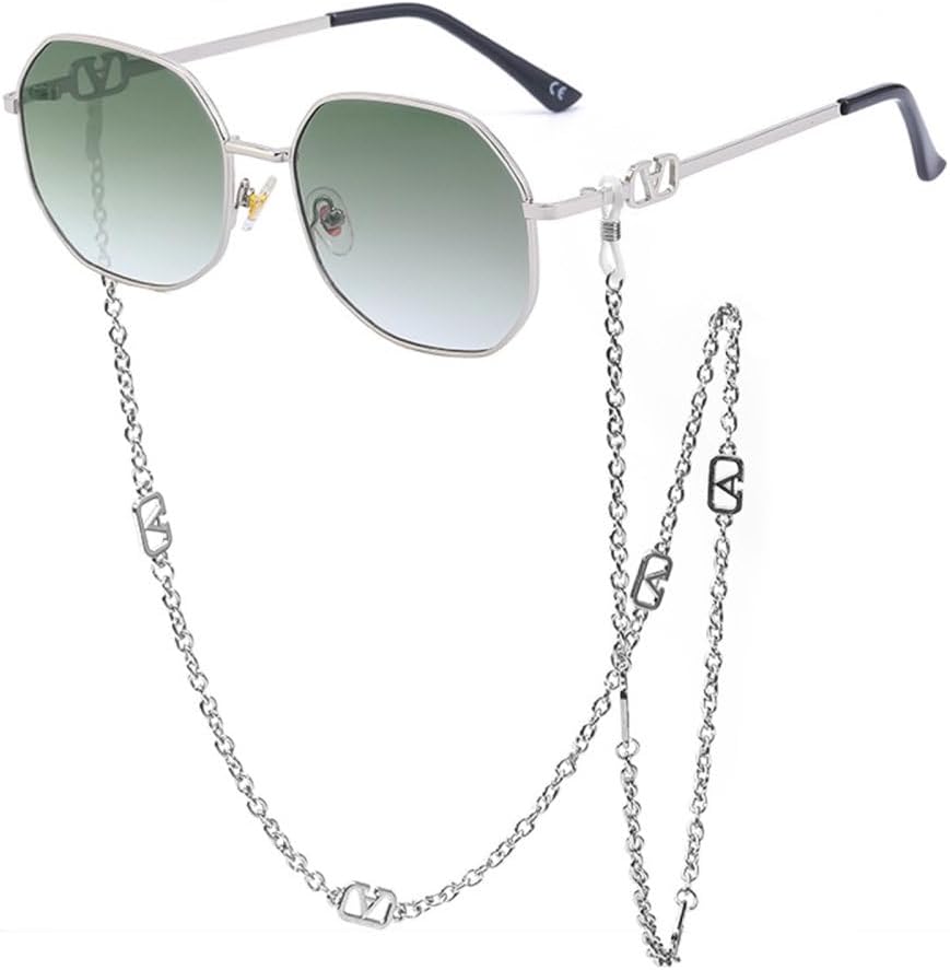 

Роскошные металлические солнцезащитные очки с цепочкой, уникальные многоугольные солнцезащитные очки, классические, в стиле ретро, ​​модные, с защитой от УФ-излучения UV400 generic, 9