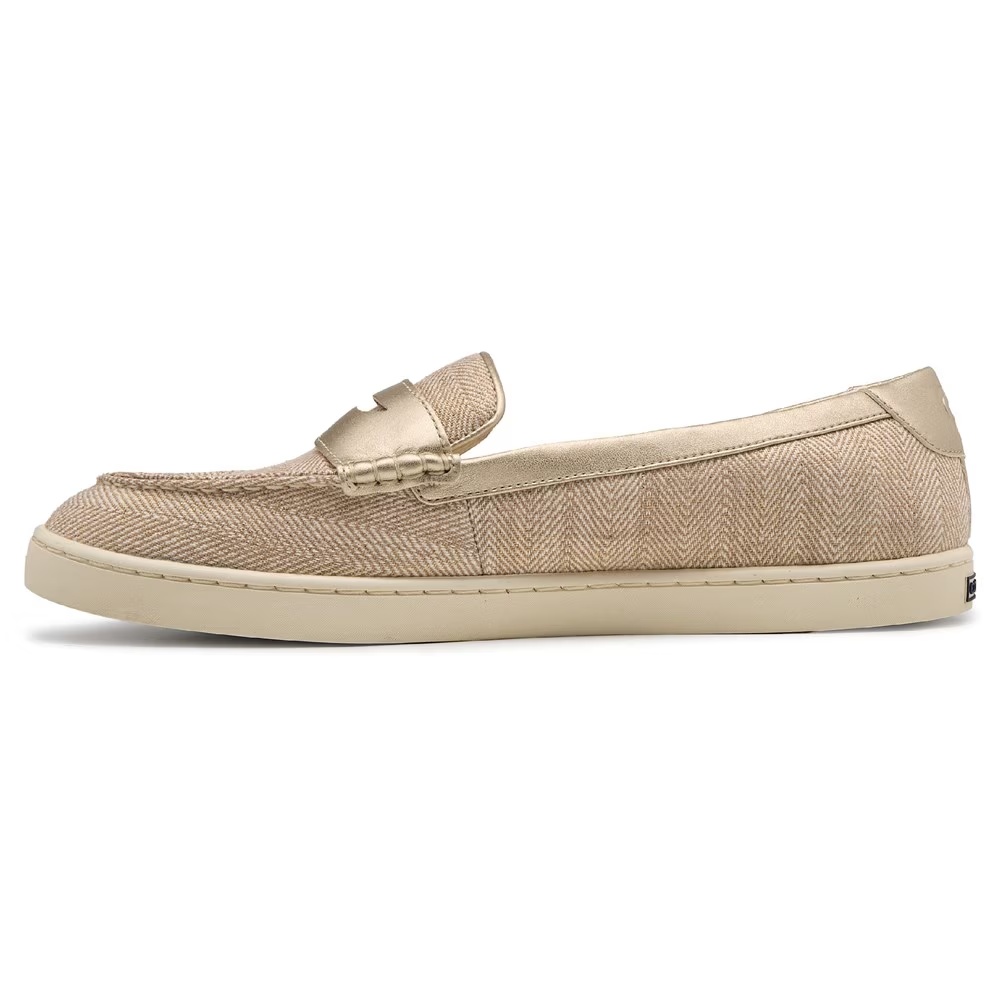 Мокасины Ellison penny loafer Cole Haan, natural canvas/gold leather — фото 3