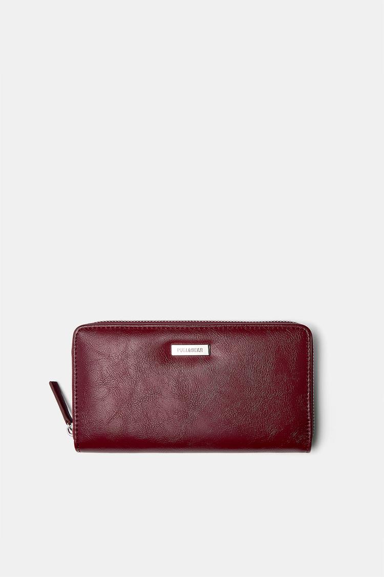 

Кошелек из искусственной кожи Pull And Bear, бургундия
