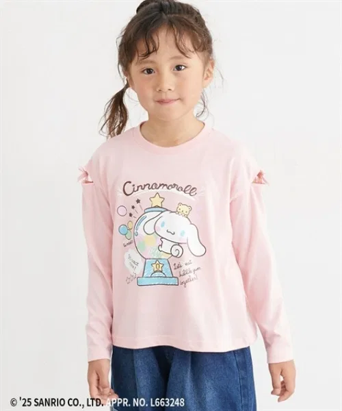 Футболка для девочек Sanrio с длинным рукавом с принтом Kuromi розовая