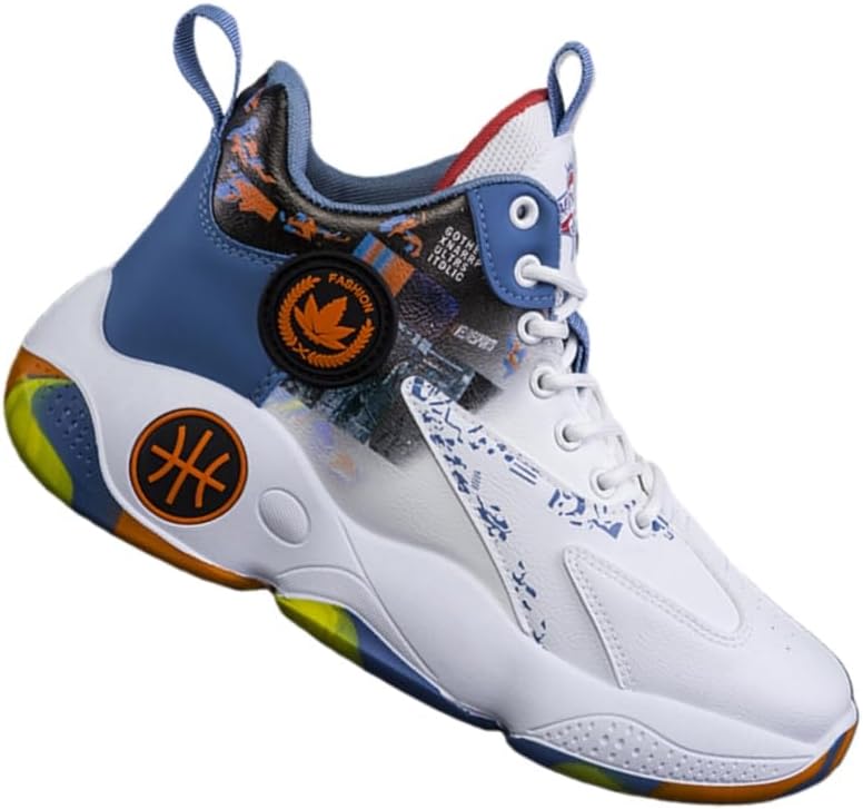 

Мужские модные спортивные кроссовки Clolinde с высокой подошвой - для баскетбола - противоскользящие и долговечные - дышащие и удобные, синий