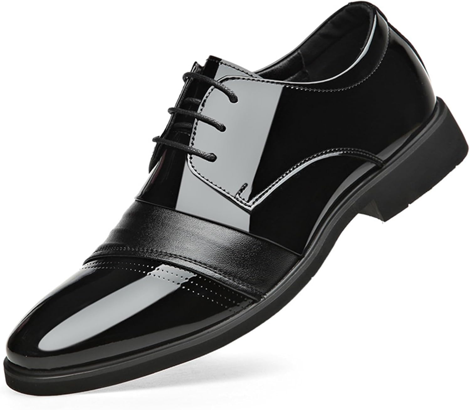 

Мужские классические туфли на шнуровке, черные лаковые, для делового костюма, офисной работы и повседневного использования Kyoescai