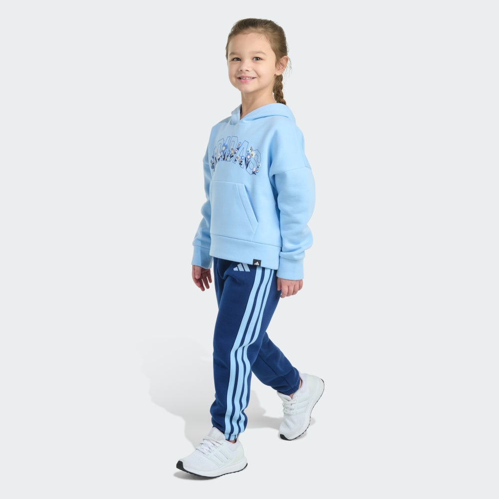 

Спортивный костюм Adidas 2-Piece Long Sleeve Hooded Pullover & Jogger Set, цвет Glow Blue