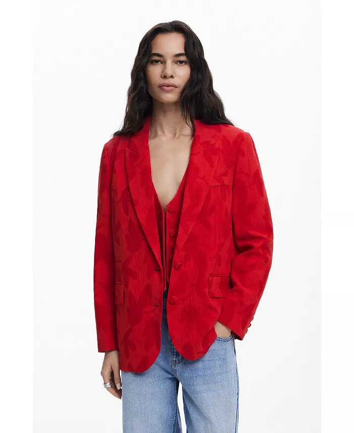 

Женский контрастный блейзер Desigual, красный