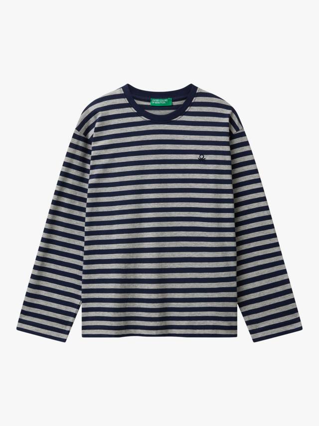 

Детская футболка с длинным рукавом и полосками из хлопка Benetton