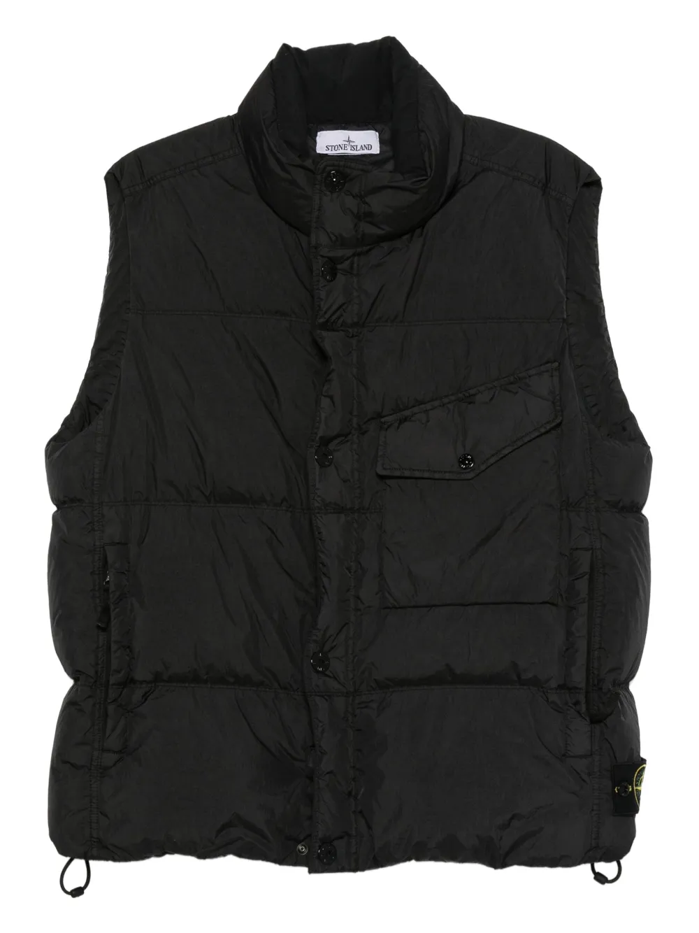 

Стеганый жилет со вставками Stone Island, черный
