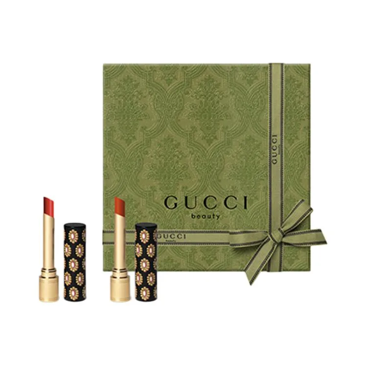 GUCCI Подарочный набор помады Golden Tube Two Tone с эффектом сияния, Velvet Mist #217 + Velvet Mist #505 — фото 2