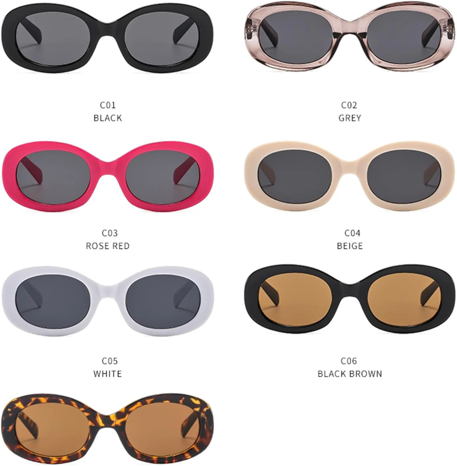 

Солнцезащитные очки с защитой UV400 | Универсальная овальная оправа | Для женщин и мужчин, для занятий спортом на открытом воздухе и вождения DSVIGF, Rose Red