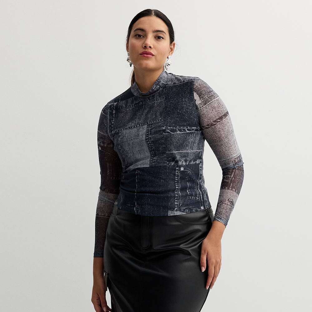 

Женская сетчатая водолазка INTEMPO, цвет Denim