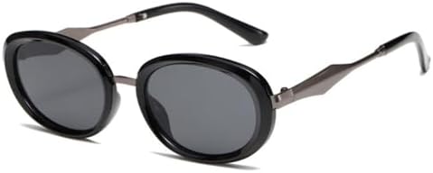 

Винтажные солнцезащитные очки 2027 года для женщин, овальные, с градиентным переходом цвета, защита от УФ-излучения UV400, для мужчин, в стиле панк MTZJH, Black Gun Grey