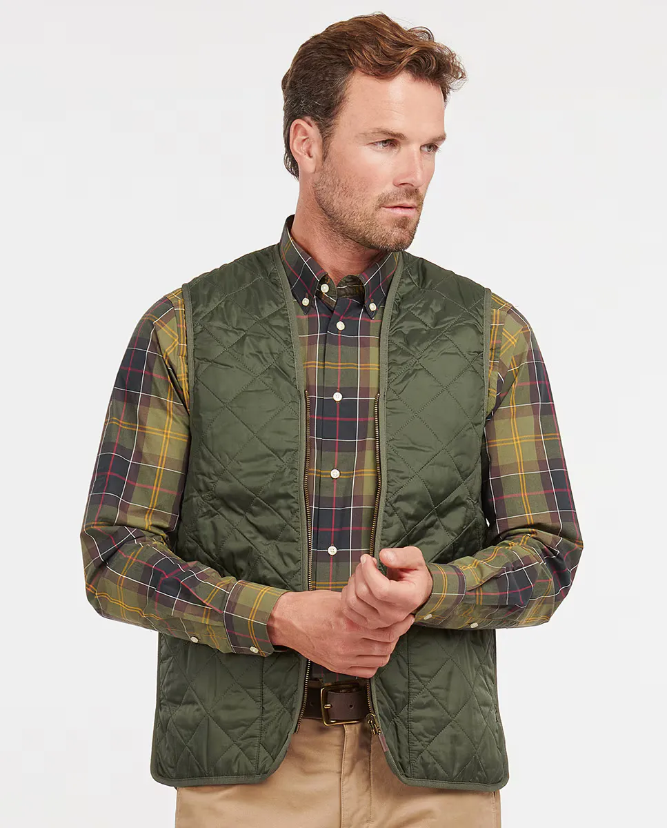 

Стеганый флисовый жилет Barbour, зеленый