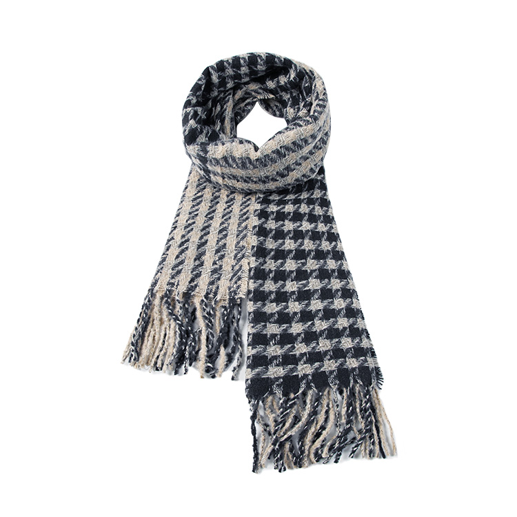 

Вязаный шарф унисекс ALIEN BANG, Navy Blue Beige, Box