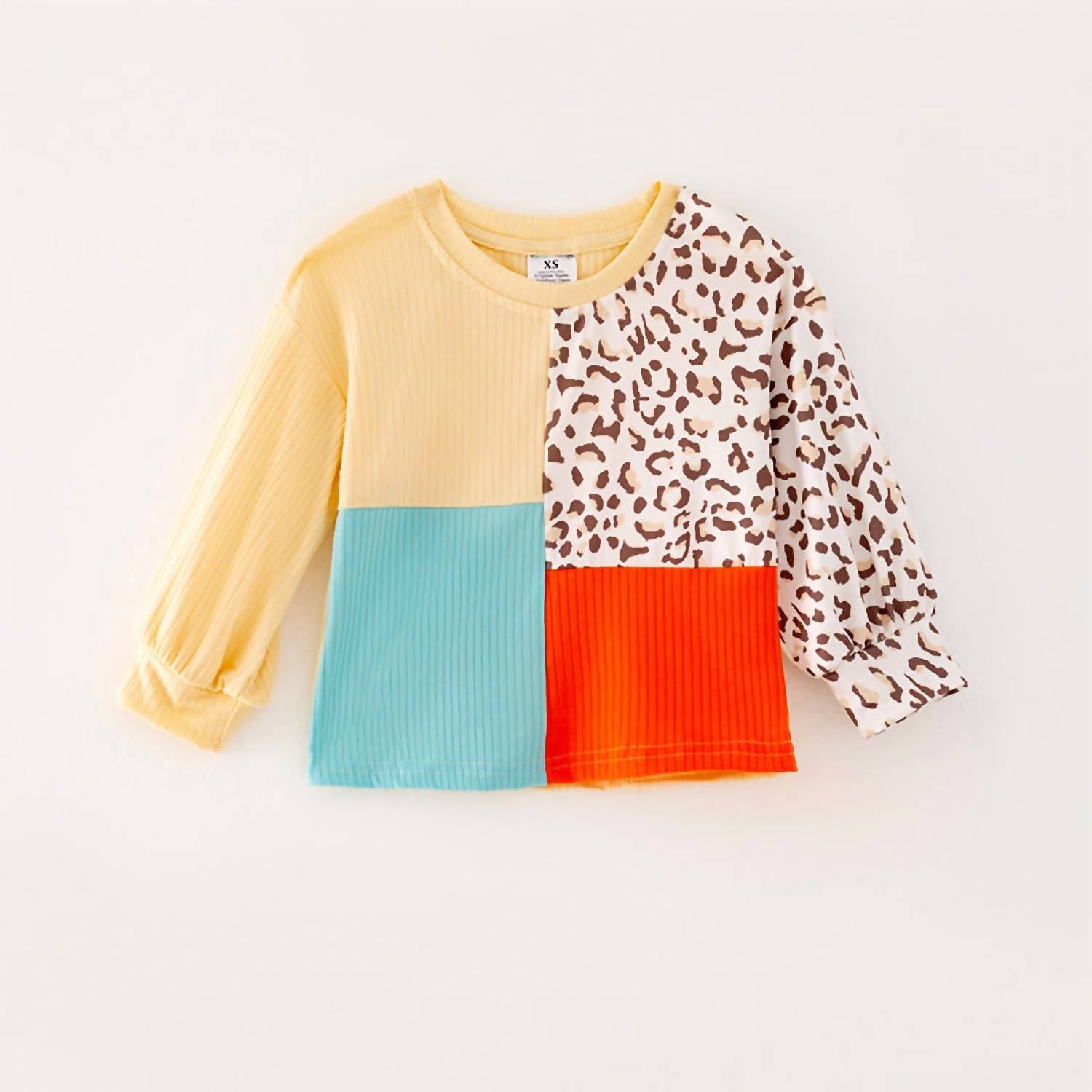 

Топ Girl's Wild About Fall Colorblock в кремовом/леопардовом цвете The Hair Bow Company