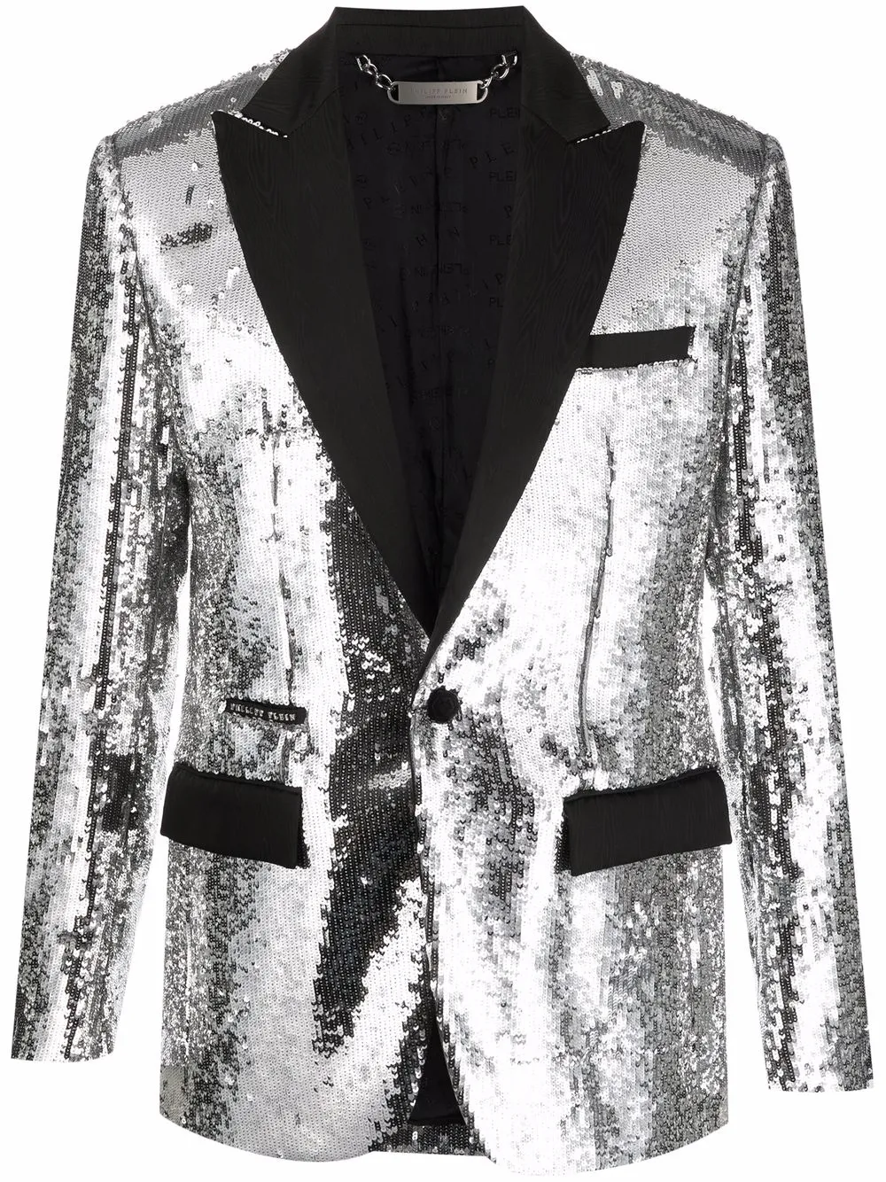 

Однобортный пиджак с пайетками Philipp Plein, серый